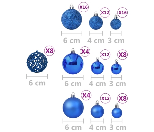Ziemassvētku Bumbas, 100 Gab., Zilas Vidaxl