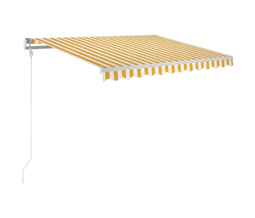 Vidaxlmarkīze Ar Led Un Vēja Sensoru, 350X250 Cm, Dzeltenbalta
