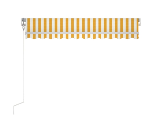 Vidaxlmarkīze Ar Led Un Vēja Sensoru, 350X250 Cm, Dzeltenbalta