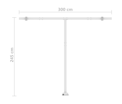 vidaXL markīze ar LED un vēja sensoru, 350x250 cm, antracītpelēka