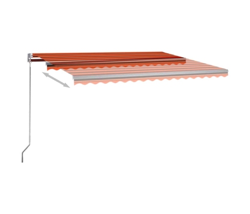 vidaXL izvelkama markīze, LED, vēja sensors, 450x300 cm, oranži brūna