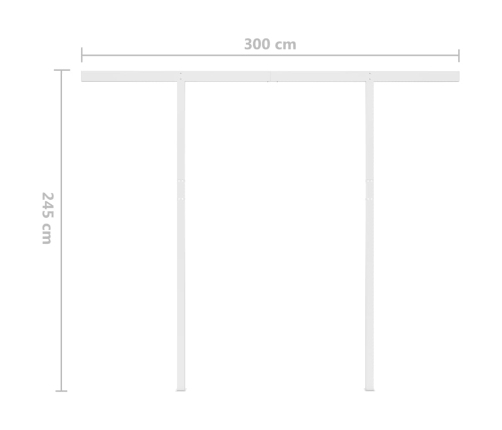 vidaXL markīze ar LED un vēja sensoru, 3x2,5 m, oranža ar brūnu