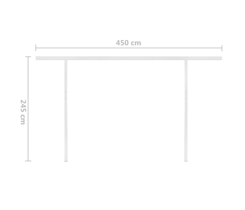 vidaXL izvelkama markīze ar kātiem, 4x3 m, automātiska, dzelteni balta