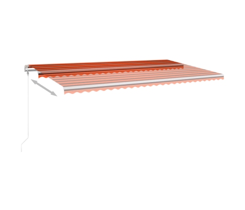 vidaXL izvelkama markīze ar LED, 6x3 m, manuāla, oranža un brūna