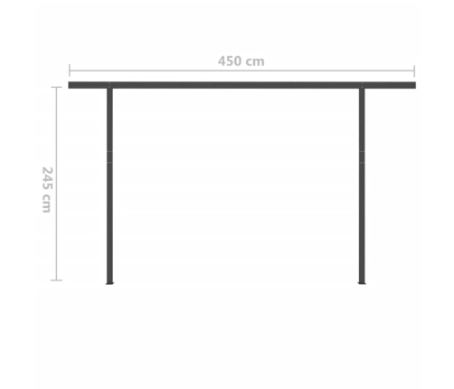 vidaXL izvelkama markīze ar kātiem, 4,5x3 m, manuāla, zili balta