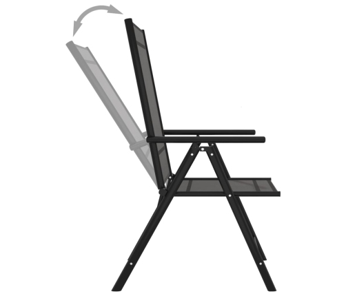 vidaXL 10-daļīgs dārza mēbeļu komplekts, melns, antracītpelēks