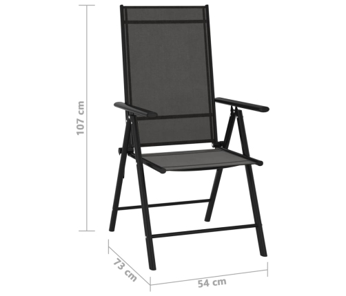 vidaXL 10-daļīgs dārza mēbeļu komplekts, melns, antracītpelēks