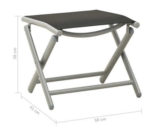 vidaXL 10-daļīgs dārza mēbeļu komplekts, melns, sudrabains