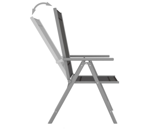 vidaXL 10-daļīgs dārza mēbeļu komplekts, melns, sudrabains