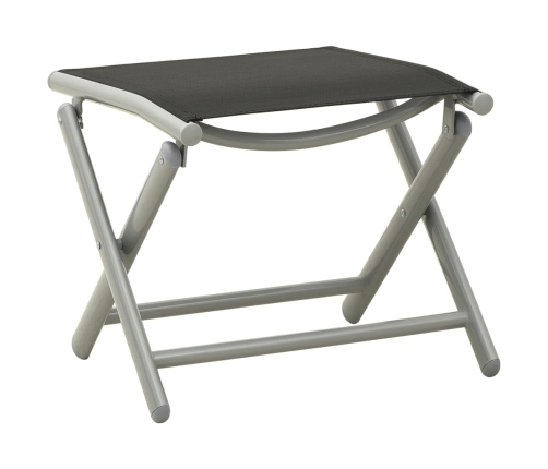 vidaXL 10-daļīgs dārza mēbeļu komplekts, melns, sudrabains