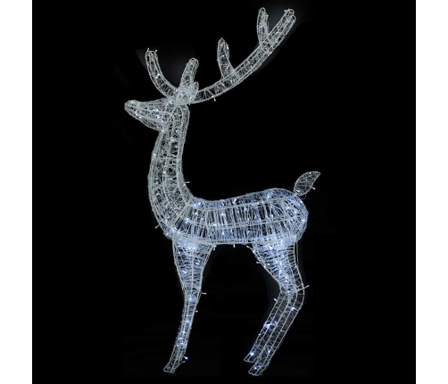 vidaXL Ziemassvētku dekorācija, ziemeļbrieži, 250 LED, 180 cm, balti