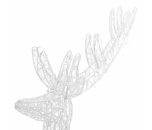 vidaXL Ziemassvētku dekorācija, ziemeļbrieži, 250 LED, 180 cm, balti