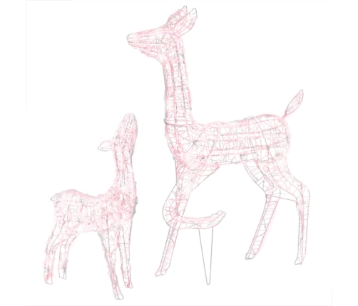 vidaXL akrila ziemeļbriežu Ziemassvētku dekorācija, 160 baltas LED