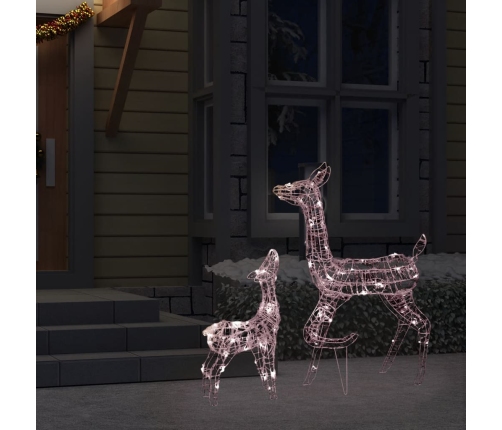 vidaXL akrila ziemeļbriežu Ziemassvētku dekorācija, 160 baltas LED