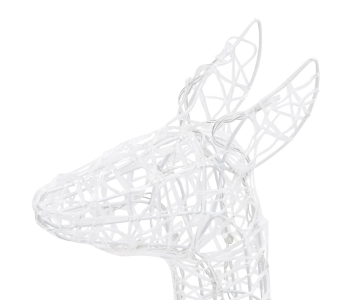 vidaXL akrila ziemeļbriežu Ziemassvētku dekorācija, 160 baltas LED