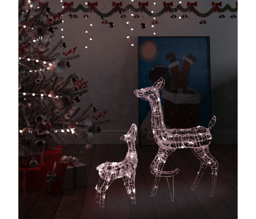 vidaXL akrila ziemeļbriežu Ziemassvētku dekorācija, 160 baltas LED