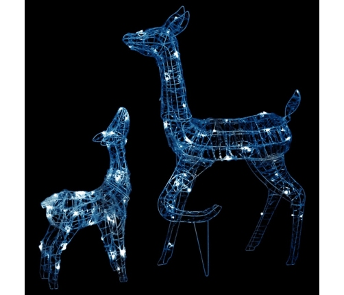 vidaXL akrila ziemeļbriežu Ziemassvētku dekorācija, 160 baltas LED