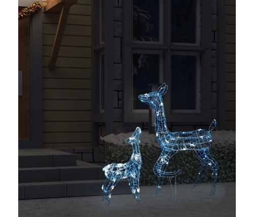 vidaXL akrila ziemeļbriežu Ziemassvētku dekorācija, 160 baltas LED