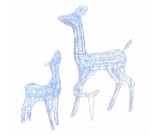 vidaXL akrila ziemeļbriežu Ziemassvētku dekorācija, 160 zilas LED