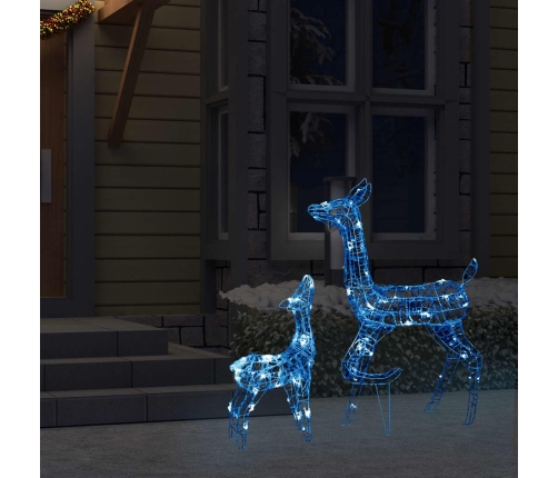 vidaXL akrila ziemeļbriežu Ziemassvētku dekorācija, 160 zilas LED