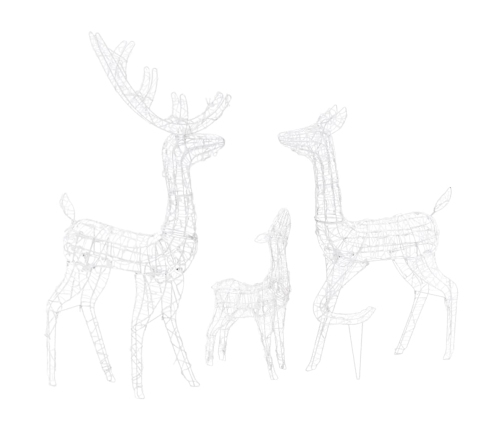 vidaXL akrila ziemeļbriežu Ziemassvētku dekorācija, 300 baltas LED