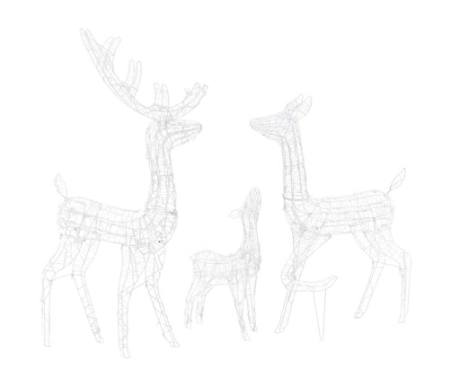 vidaXL akrila ziemeļbriežu Ziemassvētku dekorācija, 300 zilas LED