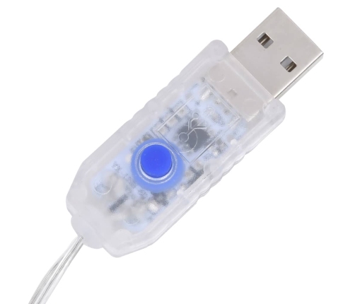 vidaXL LED lampiņu dekorācija, akrils, piramīda, 60 cm, zila