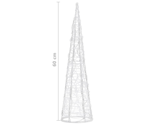 vidaXL LED lampiņu dekorācija, akrils, piramīda, 60 cm, zila