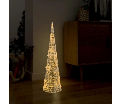 Led Lampiņu Dekorācija, Akrils, Piramīda, 90 Cm, Silti Balta Vidaxl