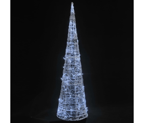 vidaXL LED lampiņu dekorācija, akrils, piramīda, 90 cm, vēsi balta