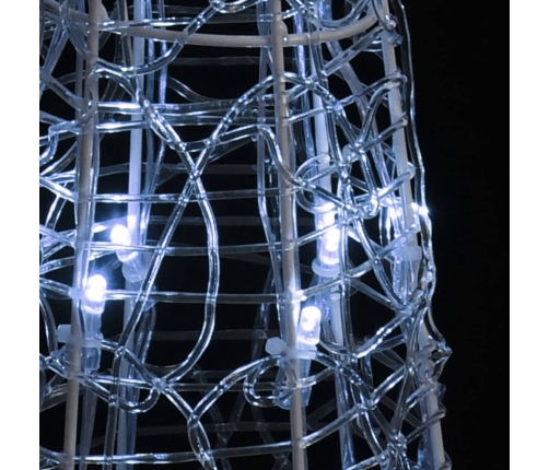 vidaXL LED lampiņu dekorācija, akrils, piramīda, 90 cm, vēsi balta