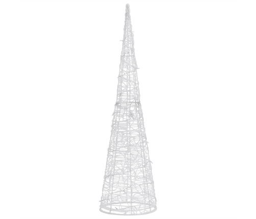 vidaXL LED lampiņu dekorācija, akrils, piramīda, 90 cm, vēsi balta