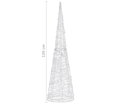 vidaXL LED lampiņu dekorācija, akrils, piramīda, 120 cm, daudzkrāsaina