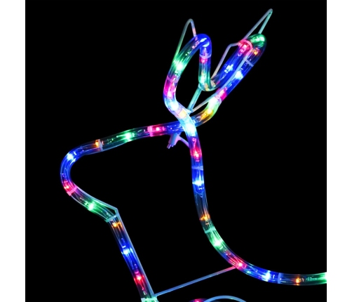 vidaXL Ziemassvētku dekorācija, ziemeļbrieži un kamanas, 576 LED