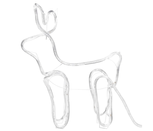 vidaXL Ziemassvētku dekorācija, ziemeļbrieži un kamanas, 576 LED