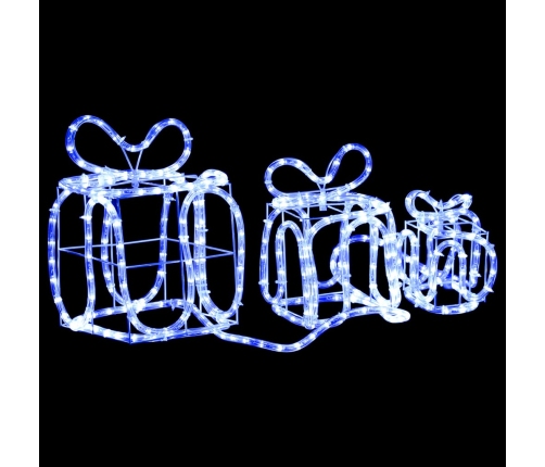 vidaXL Ziemassvētku dekorācija, dāvanu kastes ar 180 LED lampiņām