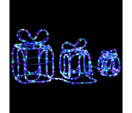 vidaXL Ziemassvētku dekorācija, dāvanu kastes ar 180 LED lampiņām