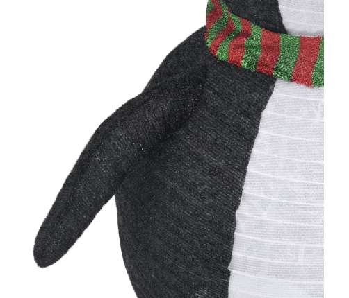 vidaXL dekoratīva Ziemassvētku pingvīna figūra ar LED, audums, 90 cm