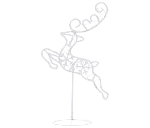 vidaXL Ziemassvētku dekorācija, lidojoši brieži, kamanas, 260x21x87 cm