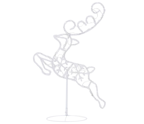 vidaXL Ziemassvētku dekorācija, lidojoši brieži, kamanas, 260x21x87 cm