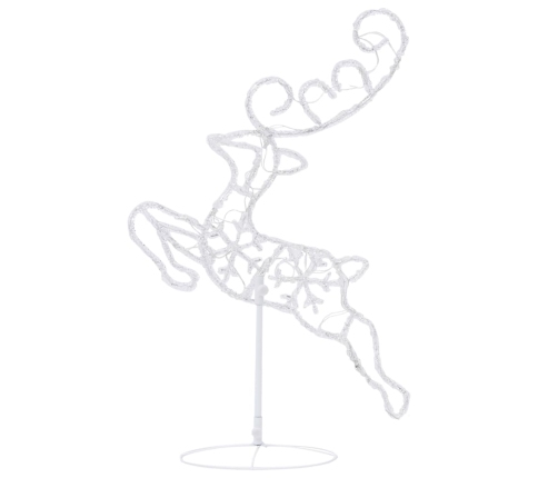 vidaXL Ziemassvētku dekorācija, lidojoši brieži, kamanas, 260x21x87 cm