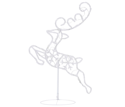 vidaXL Ziemassvētku dekorācija, lidojoši brieži, kamanas, 260x21x87 cm