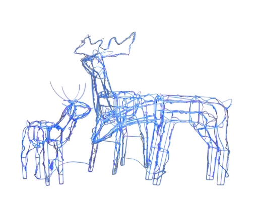 vidaXL 3-daļīgs Ziemassvētku dekors ar lampiņām, brieži, 229 LED