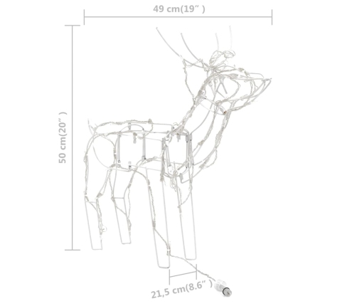vidaXL 3-daļīgs Ziemassvētku dekors ar lampiņām, brieži, 229 LED