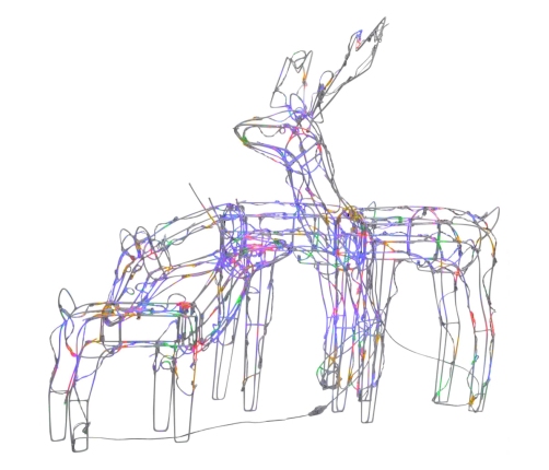 vidaXL 3-daļīgs Ziemassvētku dekors ar lampiņām, brieži, 229 LED