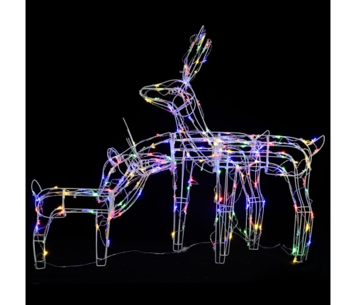 vidaXL 3-daļīgs Ziemassvētku dekors ar lampiņām, brieži, 229 LED