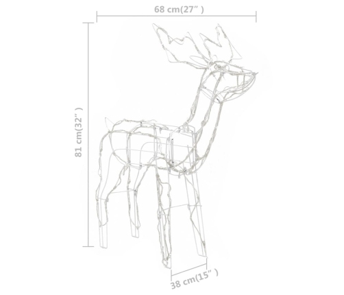 vidaXL 3-daļīgs Ziemassvētku dekors ar lampiņām, brieži, 229 LED