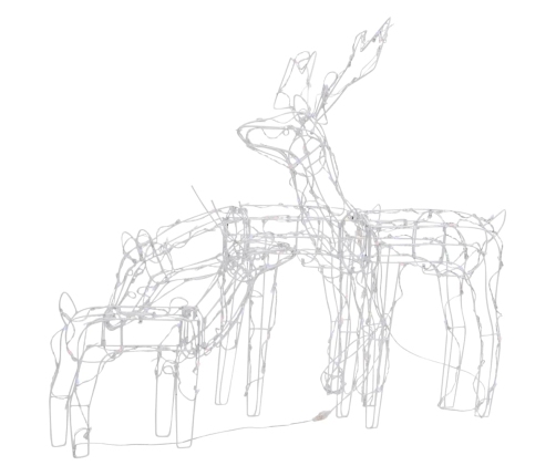 vidaXL 3-daļīgs Ziemassvētku dekors ar lampiņām, brieži, 229 LED