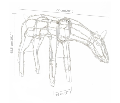 vidaXL 3-daļīgs Ziemassvētku dekors ar lampiņām, brieži, 229 LED