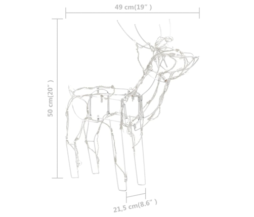 vidaXL 3-daļīgs Ziemassvētku dekors ar lampiņām, brieži, 229 LED